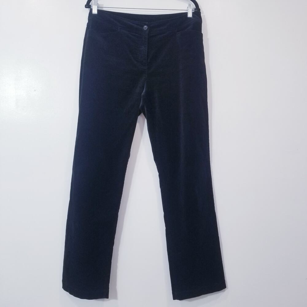 Eileen Fisher Black Velvet High Rise Pants Straight Leg
